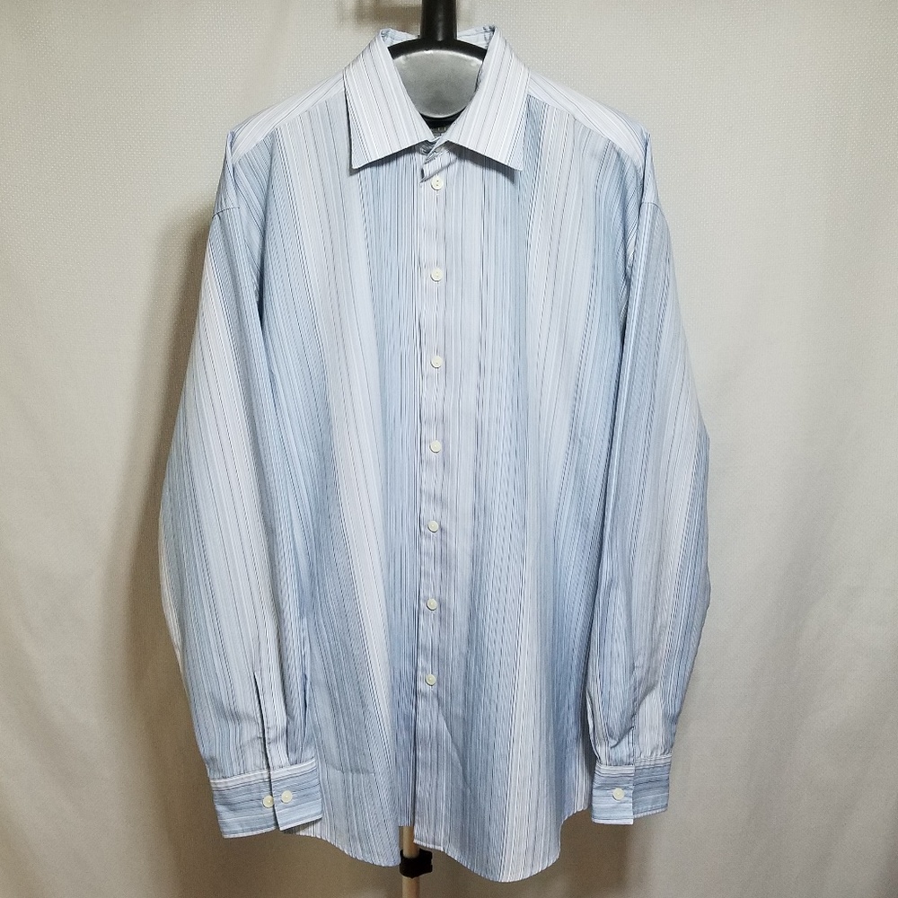 Kenneth Cole Reaction Pinstripe Casual Shirt EUC